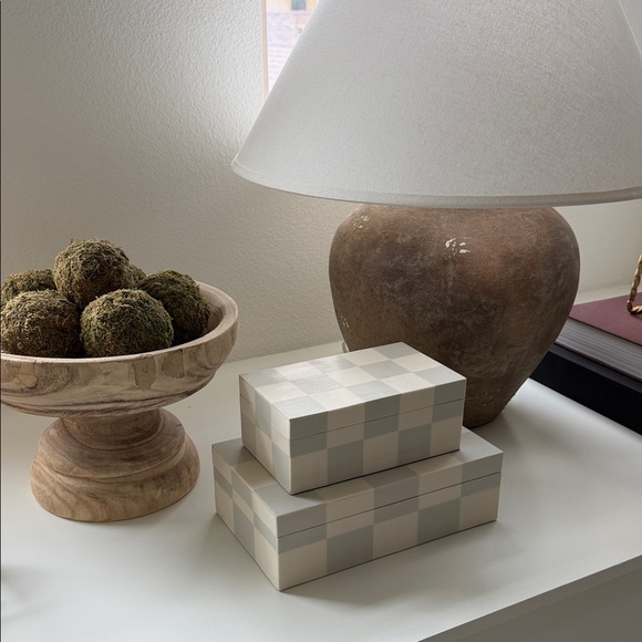 Studio McGee Resin Checkered Boxes (Set of 2) - Picture 3 of 4